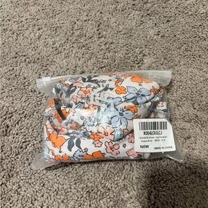 Floral Print Women's Bikini Set - Orange & Light Blue